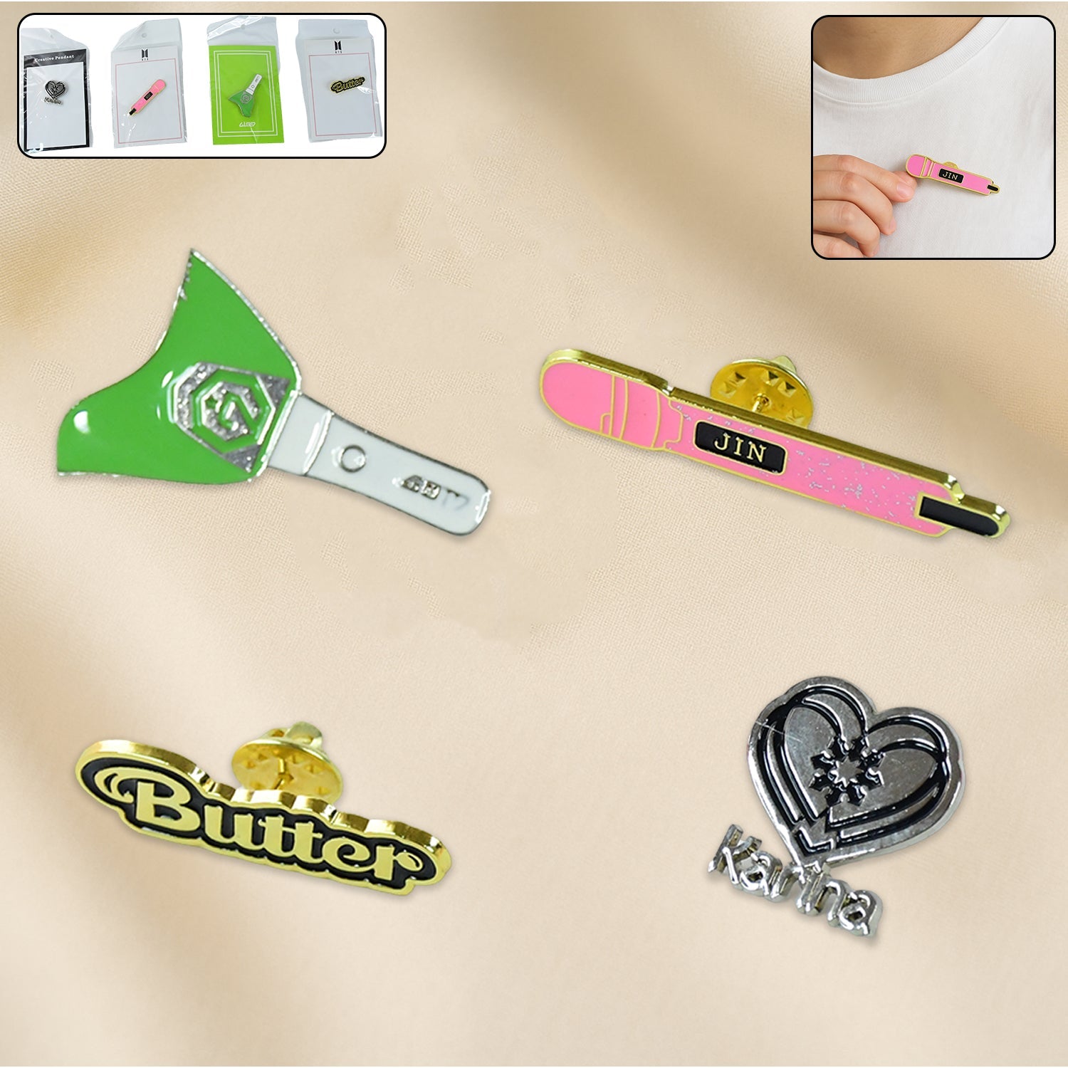 Stylish Metal Badge Pin – Single Piece (Random Design) Stylish Metal Badge Pin – Single Piece (Random Design)